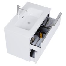 HD Cremona Matt White 80 fali mosdószekrény fényes króm fogantyúkkal