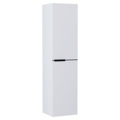   HD Cremona Matt White magasszekrény 35 cm széles függesztett fali magasszekrény, matt fekete fogantyúkkal