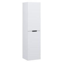 HD Palermo Matt White magasszekrény 35 cm széles függesztett fali magasszekrény, matt fekete fogantyúkkal