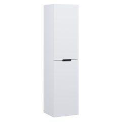   HD Palermo Matt White magasszekrény 35 cm széles függesztett fali magasszekrény, matt fekete fogantyúkkal