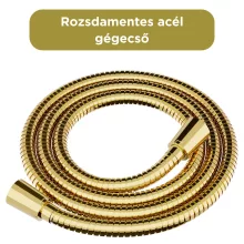 HD Soho Brushed Gold íves szálcsiszolt arany szabadonálló kádtöltő csaptelep elforgatható kifolyócsővel és kézi zuhanyszettel