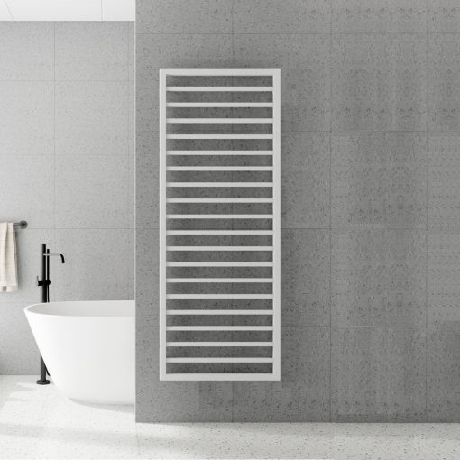 HD Herakles White 1200x500 mm design törölközőszárító radiátor, fényes fehér