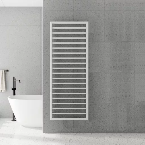 HD Herakles White 1200x600 mm design törölközőszárító radiátor, fényes fehér
