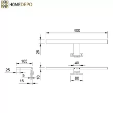 HD Element Matt White 40 cm széles LED lámpa, matt fehér