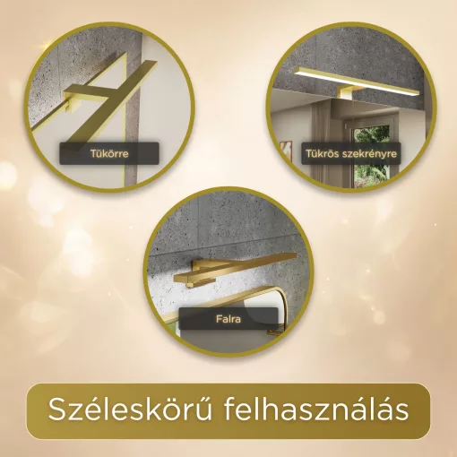 HD Element Brushed Gold 40 cm széles LED lámpa, szálcsiszolt arany