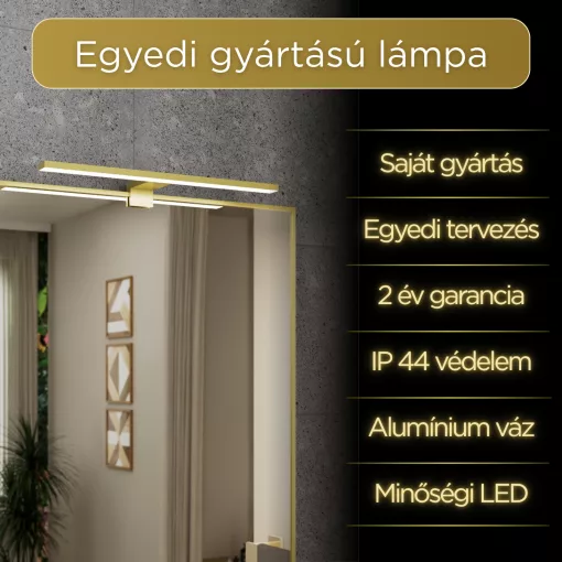 HD Element Brushed Gold 40 cm széles LED lámpa, szálcsiszolt arany