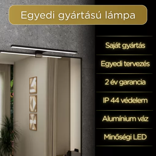 HD Element Matt Black 40 cm széles LED lámpa, matt fekete
