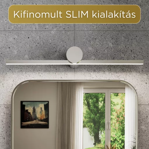 HD Lungo Glossy Chrome 50 cm széles LED lámpa, fényes króm