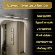HD Lungo Glossy Chrome 50 cm széles LED lámpa, fényes króm