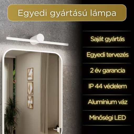 HD Lungo Matt White 50 cm széles LED lámpa, matt fehér