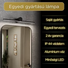 HD Lungo Matt Black 50 cm széles LED lámpa, matt fekete