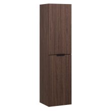 HD Salerno Matt Hazel 100/120 komplett fürdőszoba bútor szett fali mosdószekrénnyel, matt fekete fogantyúval, mogyoró színű mosdópulttal, tükörrel és magasszekrénnyel