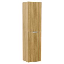 HD Palermo Hickory 100 komplett fürdőszoba bútor szett fali mosdószekrénnyel, matt fehér fogantyúkkal, matt fekete slim mosdóval, tükörrel és magas szekrénnyel