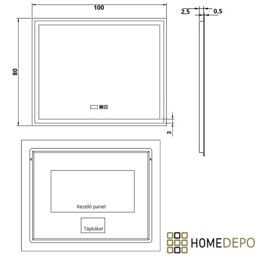 HD Salerno Hickory 100/120 komplett fürdőszoba bútor szett fali mosdószekrénnyel, matt fekete fogantyúval, hikoridió színű mosdópulttal, tükörrel és magas szekrénnyel