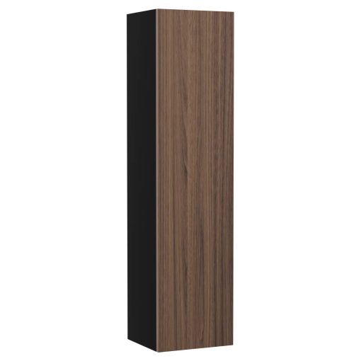 HD Zyra Pro Black-Oak 100 komplett fürdőszoba bútor szett fali push-to-open mosdószekrénnyel, oak mosdópulttal, tükörrel és magasszekrénnyel