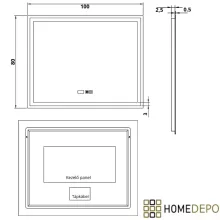 HD Palermo Black-Oak 100 komplett fürdőszoba bútor fali mosdószekrénnyel, matt fekete fogantyúkkal, matt fekete slim mosdóval és tükörrel