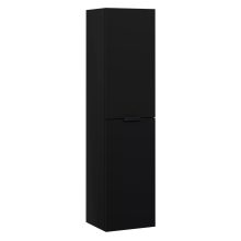 HD Salerno Matt Black 100/120 komplett fürdőszoba bútor szett fali mosdószekrénnyel, matt fekete fogantyúval, tölgyfa színű mosdópulttal, tükörrel és magasszekrénnyel