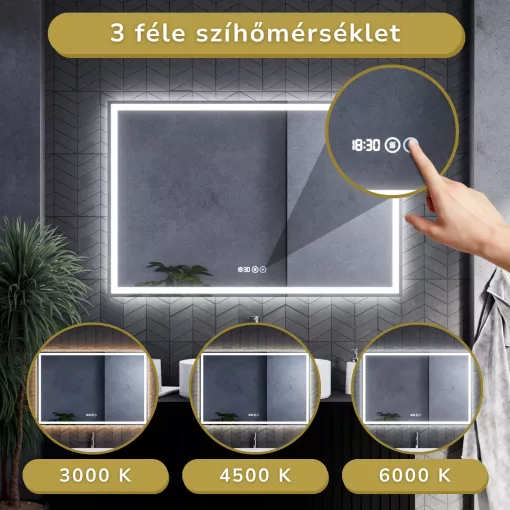 HD Palma Black 120 komplett fürdőszoba bútor fali mosdószekrénnyel, hikoridió színű mosdópulttal, szálcsiszolt arany fogantyúkkal és tükörrel