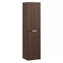 HD Salerno Matt Hazel 120 komplett fürdőszoba bútor szett fali mosdószekrénnyel, matt fehér fogantyúval, mogyoró színű mosdópulttal, tükörrel és magasszekrénnyel