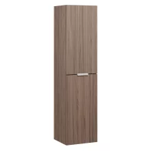 HD Salerno Oak 120 komplett fürdőszoba bútor szett fali mosdószekrénnyel, matt fehér fogantyúval, tölgyfa színű mosdópulttal, tükörrel és magasszekrénnyel