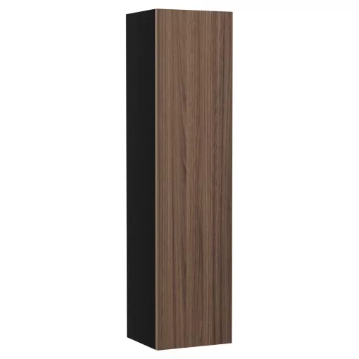 HD Zyra Pro Black-Oak 120 komplett fürdőszoba bútor szett fali push-to-open mosdószekrénnyel, oak mosdópulttal, tükörrel és magasszekrénnyel