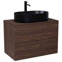 HD Zyra Pro Matt Hazel 60 fali mosdószekrény, push-to-open mechanizmussal, mogyoró színű mosdópulttal