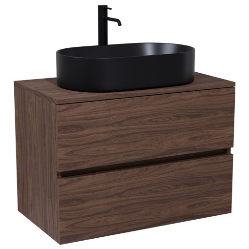 HD Zyra Matt Hazel 60/80/100/120 komplett fürdőszoba bútor fali mosdószekrénnyel, mogyoró színű mosdópulttal és tükörrel