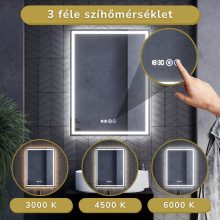 HD Cremona Matt Hazel 60 komplett fürdőszoba bútor szett fali mosdószekrénnyel, fényes króm fogantyúkkal, matt fekete slim mosdóval, tükörrel és magasszekrénnyel