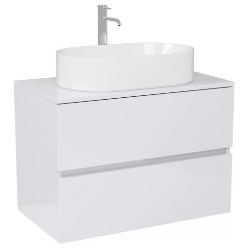 HD Zyra Lacquer White 60/80/100/120 fali mosdószekrény fényes fehér mosdópulttal