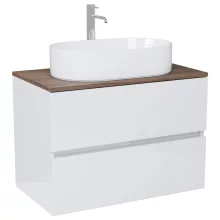 HD Zyra Lacquer White 60 fali mosdószekrény tölgyfa színű mosdópulttal