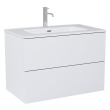 HD Aria Pro Silk Matt White 60 fali mosdószekrény, push-to-open mechanizmussal, fényes fehér slim mosdóval