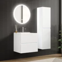 HD Aria Silk Matt White 60 fali mosdószekrény fényes fehér slim mosdóval