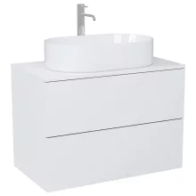 HD Zyra Pro Silk Matt White 60 fali mosdószekrény, push-to-open mechanizmussal, selymes matt fehér mosdópulttal