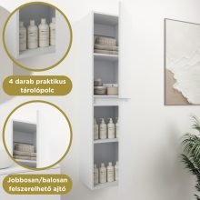 HD Zyra Silk Matt White 60/80/100/120 komplett fürdőszoba bútor szett fali mosdószekrénnyel, selymes matt fehér mosdópulttal, tükörrel és magasszekrénnyel