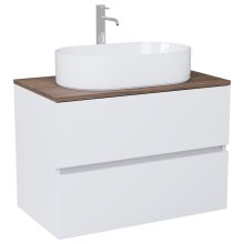 HD Zyra Silk Matt White 60 fali mosdószekrény tölgyfa színű mosdópulttal