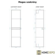 HD Aria Silk Matt White-Oak 60 komplett fürdőszoba bútor szett fali mosdószekrénnyel, fényes fehér slim mosdóval, tükörrel és magasszekrénnyel