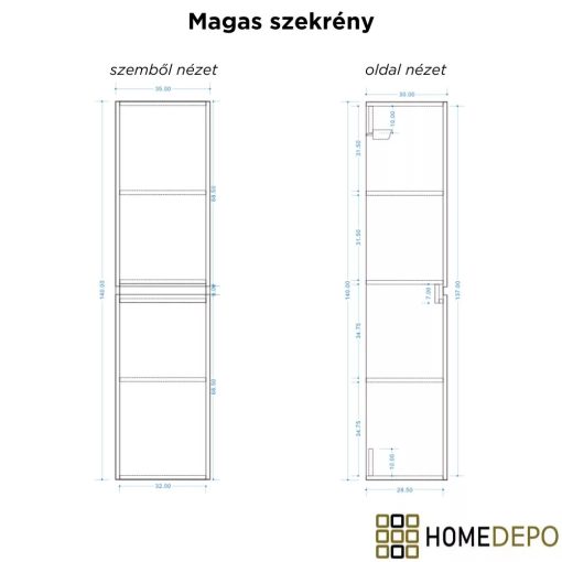 HD Aria Silk Matt White-Oak 60 komplett fürdőszoba bútor szett fali mosdószekrénnyel, fényes fehér slim mosdóval, tükörrel és magasszekrénnyel