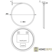 HD Aria Pro Silk Matt White-Oak 60 komplett fürdőszoba bútor fali push-to-open mosdószekrénnyel, matt fekete slim mosdóval és tükörrel