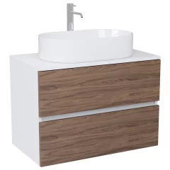   HD Zyra Silk Matt White-Oak 60/80/100/120 fali mosdószekrény selymes matt fehér mosdópulttal