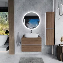 HD Zyra Silk Matt White-Oak 60 fali mosdószekrény oak mosdópulttal