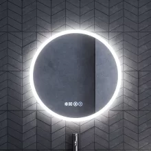 HD Zyra Pro Silk Matt White-Oak 60 komplett fürdőszoba bútor szett fali push-to-open mosdószekrénnyel, oak mosdópulttal, tükörrel és magasszekrénnyel