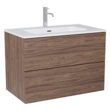 HD Aria Pro Oak 60 fali mosdószekrény, push-to-open mechanizmussal, fényes fehér slim mosdóval