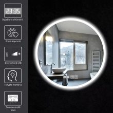 HD Aria Oak 60 komplett fürdőszoba bútor fali mosdószekrénnyel, matt fekete slim mosdóval és tükörrel