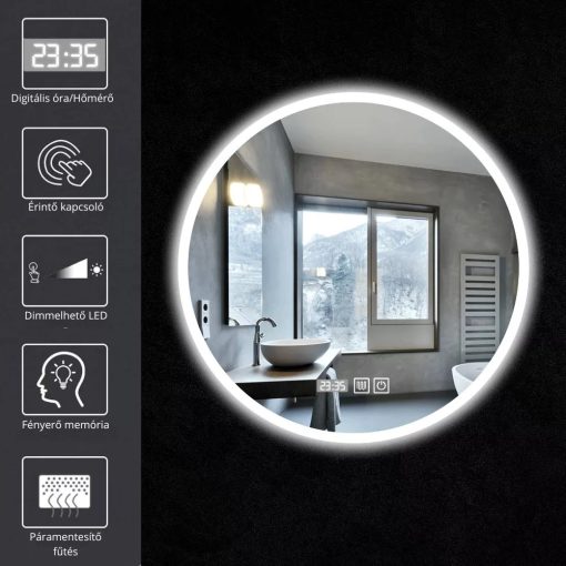 HD Zyra Oak 60/80/100/120 komplett fürdőszoba bútor fali mosdószekrénnyel, tölgyfa színű mosdópulttal és tükörrel