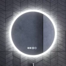 HD Aria Pro Hickory 60 komplett fürdőszoba bútor fali push-to-open mosdószekrénnyel, fényes fehér slim mosdóval és tükörrel