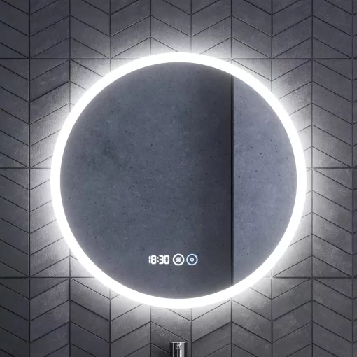 HD Aria Hickory 60 komplett fürdőszoba bútor fali mosdószekrénnyel, matt fekete slim mosdóval és tükörrel