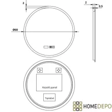 HD Aria Hickory 60 komplett fürdőszoba bútor fali mosdószekrénnyel, matt fekete slim mosdóval és tükörrel