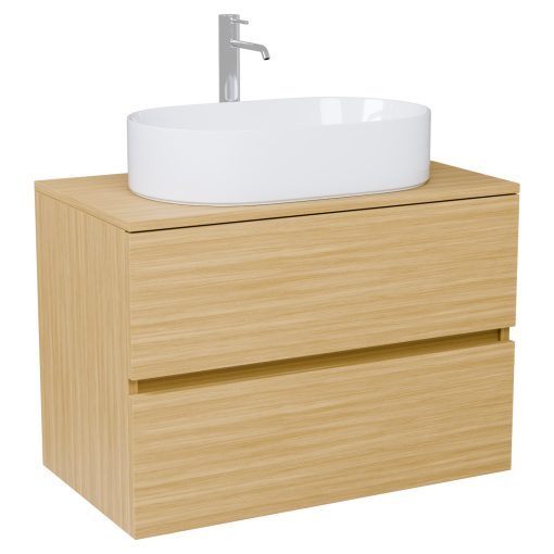 HD Zyra Hickory 60/80/100/120 komplett fürdőszoba bútor fali mosdószekrénnyel, hikoridió színű mosdópulttal és tükörrel