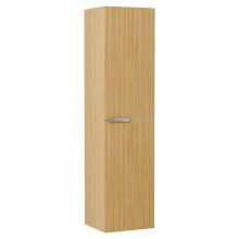 HD Cremona Hickory 60 komplett fürdőszoba bútor szett fali mosdószekrénnyel, fényes króm fogantyúkkal, matt fekete slim mosdóval, tükörrel és magas szekrénnyel