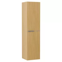 HD Cremona Hickory 60 komplett fürdőszoba bútor szett fali mosdószekrénnyel, szálcsiszolt króm fogantyúkkal, matt fekete slim mosdóval, tükörrel és magas szekrénnyel